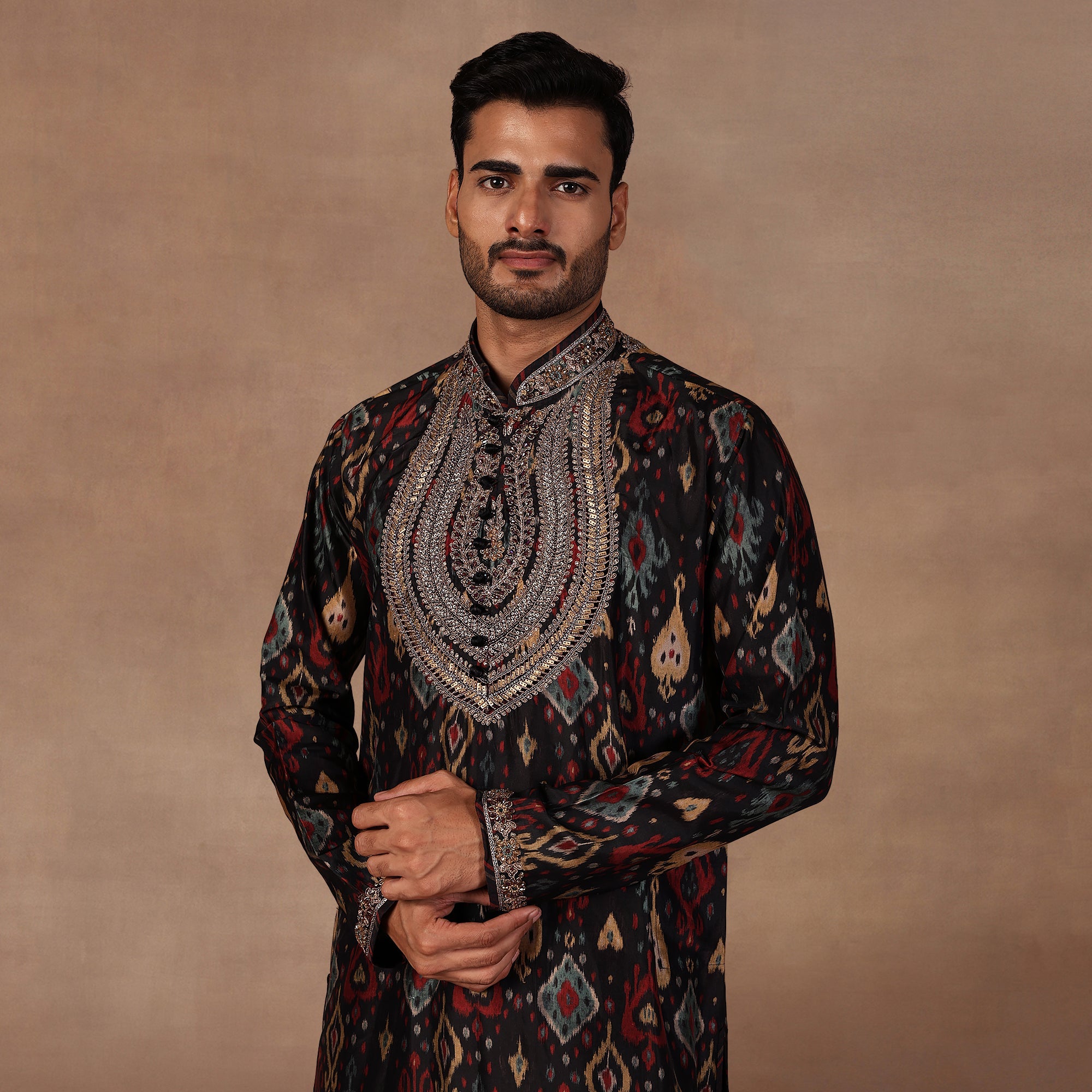 Black Ikat Kurta Set | EAST