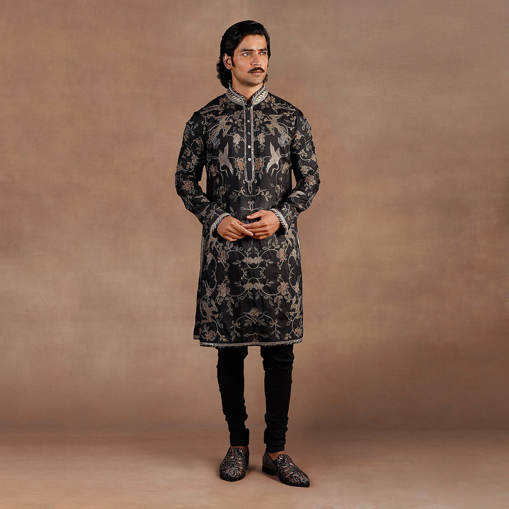 Black Oriental Kurta Set | EAST