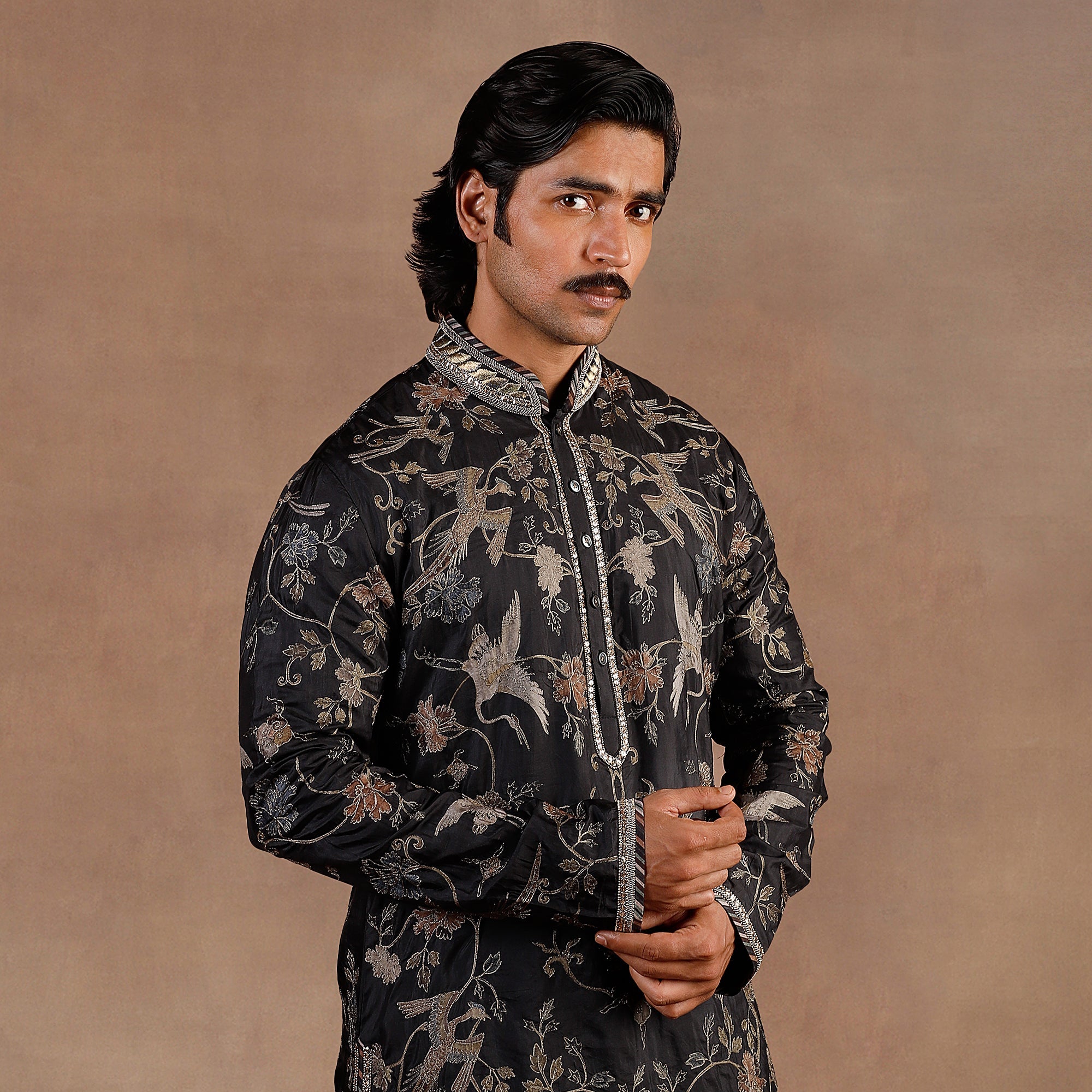 Black Oriental Kurta Set | EAST