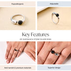 Black Stone Silver Ring