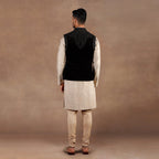 Black - Taupe Nehru Jacket Set | EAST