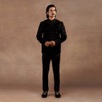 Black Velvet Bandhgala Set | EAST