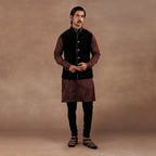 Black Velvet Nehru Jacket Set | EAST