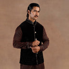 Black Velvet Nehru Jacket Set | EAST