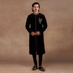 Black Velvet Sherwani Set | EAST