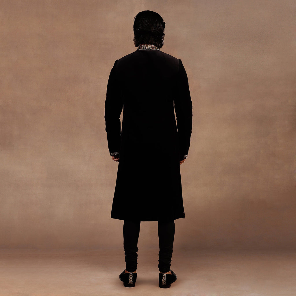 Black Velvet Sherwani Set | EAST