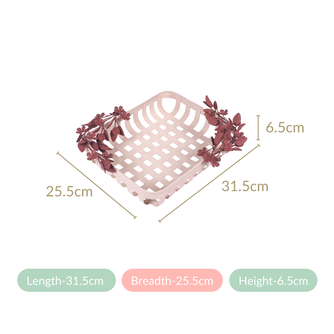 Bloom Pink Decorative Basket 13x10 Inch