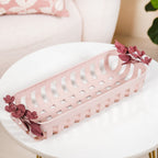 Bloom Pink Metal Decorative Tray 14x6 Inch