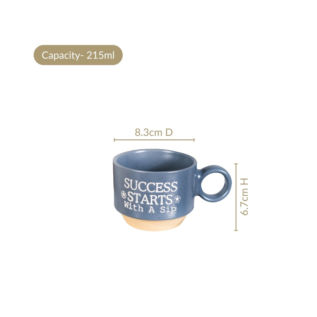 Morning Motivation Stackable Cup Set Of 4 Blue 215ml