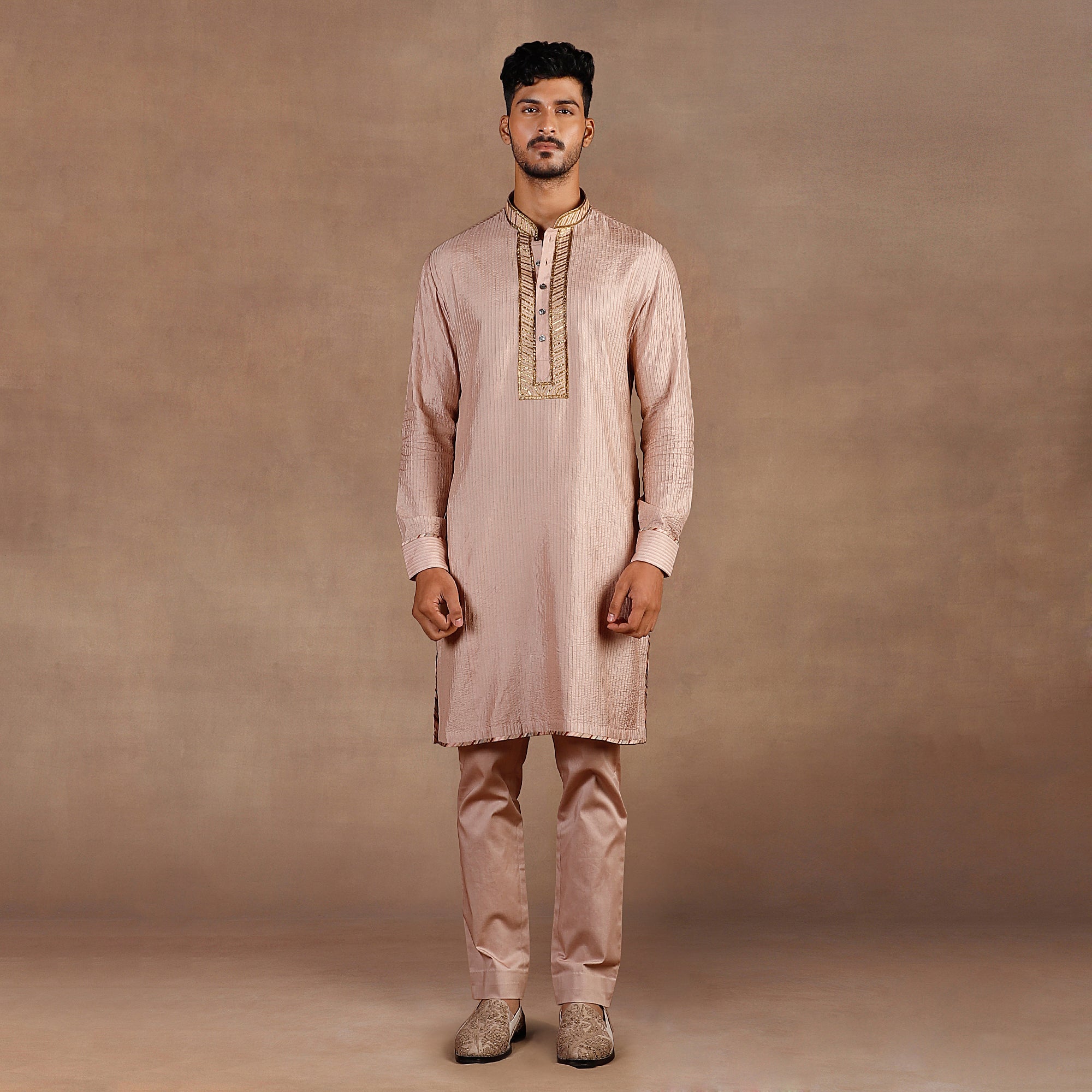 Blush Pink Ivory Ombre Nehru Jacket Set | EAST
