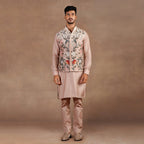 Blush Pink Ivory Ombre Nehru Jacket Set | EAST