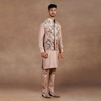 Blush Pink Ivory Ombre Nehru Jacket Set | EAST