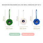 Bohemian Macrame Evil Eye Wall Hanging Set Of 3