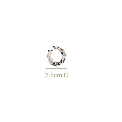 Bold Abstraction Silver Hoop Earrings