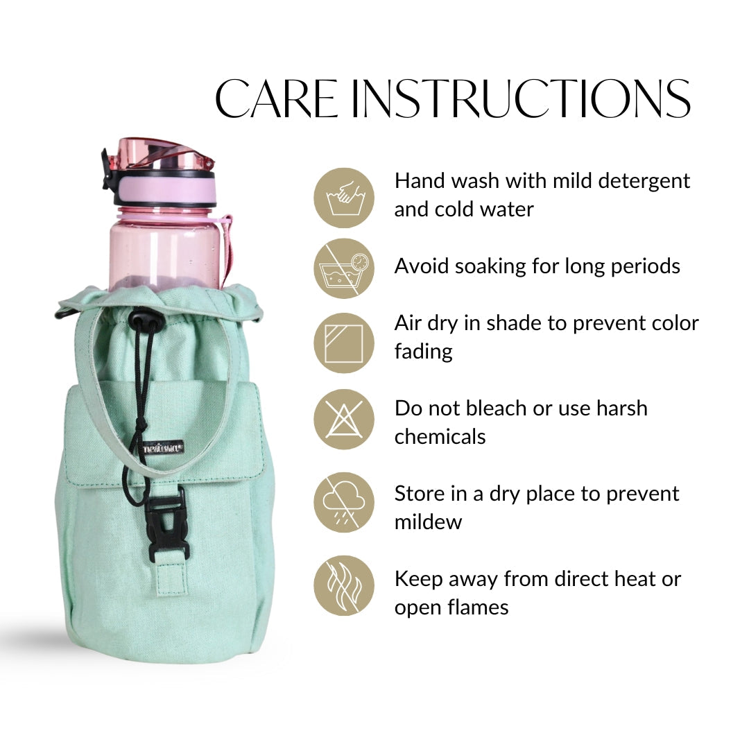Chic Mint Drawstring Bottle Holder