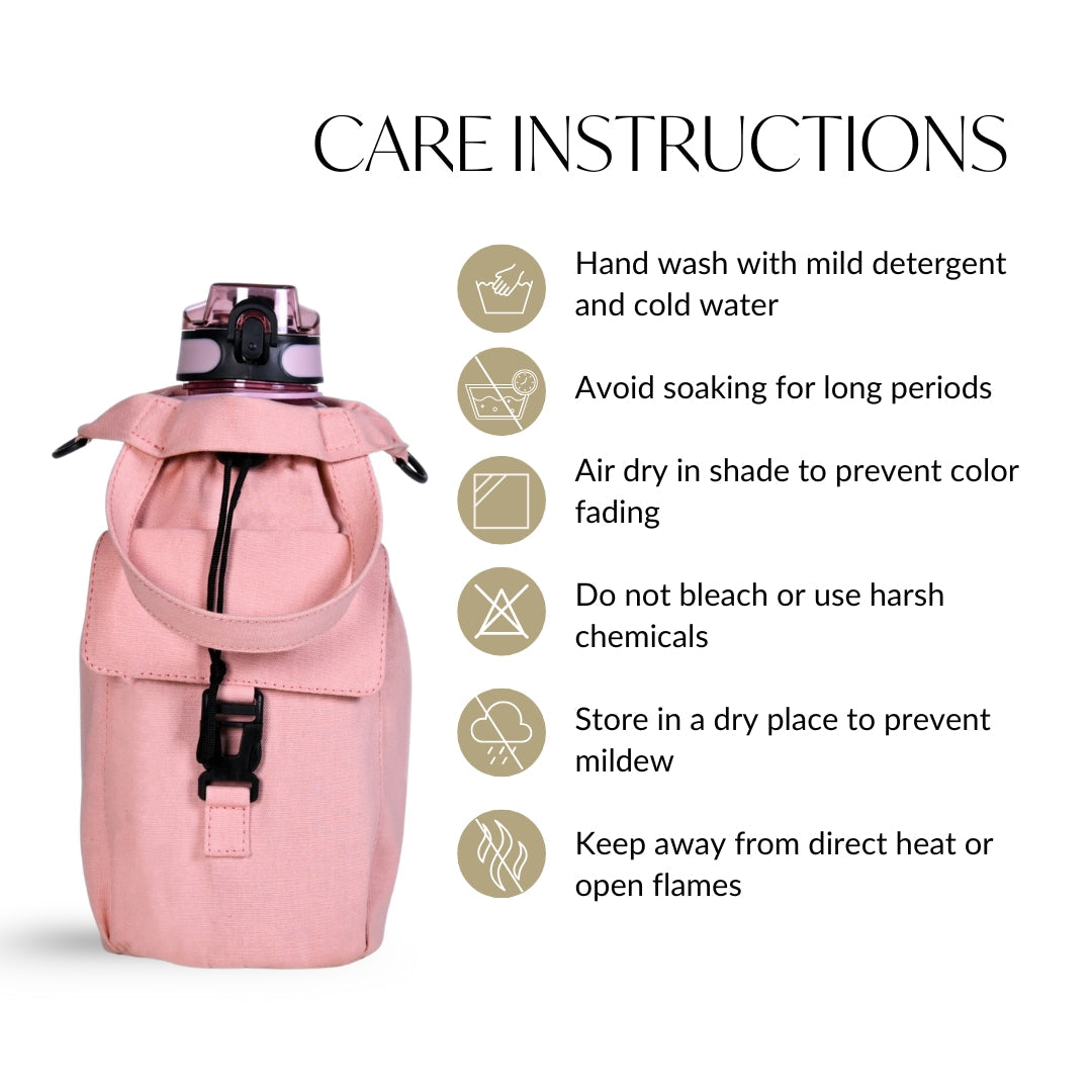 Chic Pink Drawstring Bottle Holder