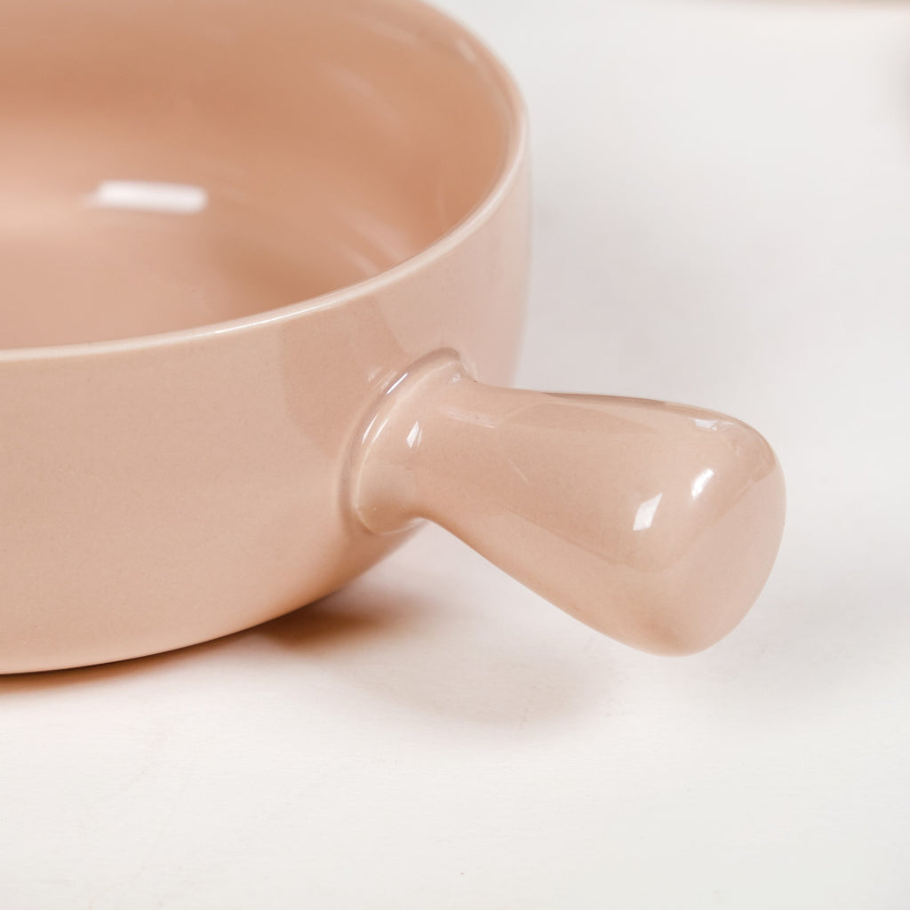 Beige Ceramic Bowl With Handle 700ml
