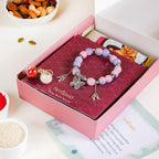 Bow Butterfly Charm Bracelet Rakhi Set Of 3 With Gift Box And Card