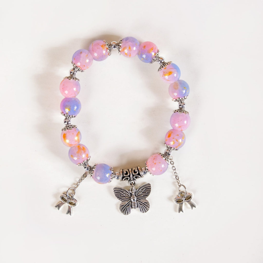 Bow Butterfly Charm Bracelet Rakhi Set Of 3 With Gift Box And Card