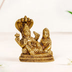 Brass Idol Of Lord Vishnu And Laxmi On Sheshnag 7cm
