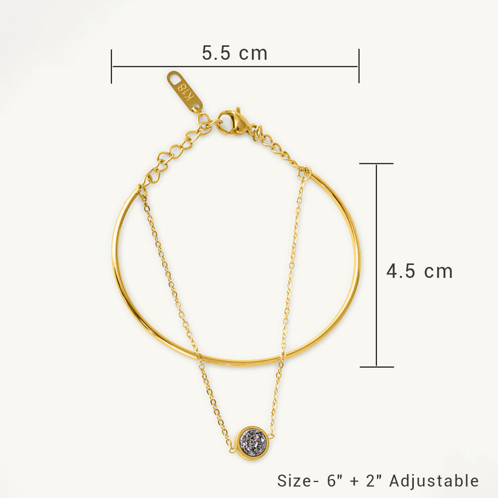 Double Layer Stone Cuff Bracelet