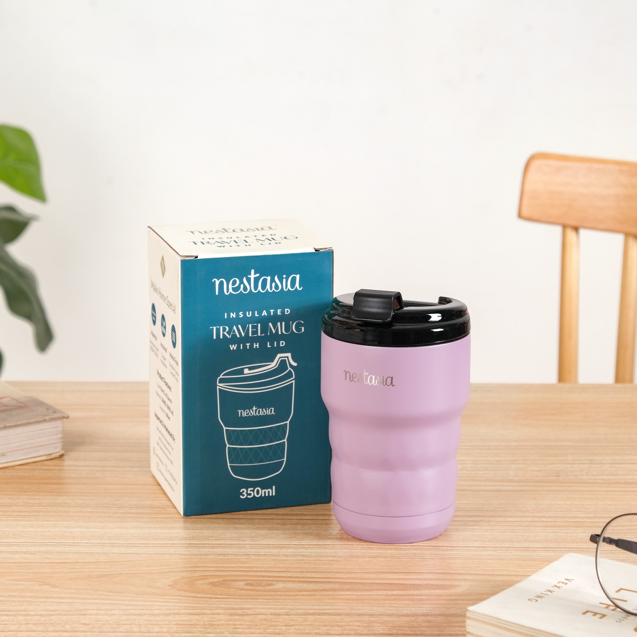 Brewster Stainless Steel Portable Coffee Mug Wistful Mauve 350ml