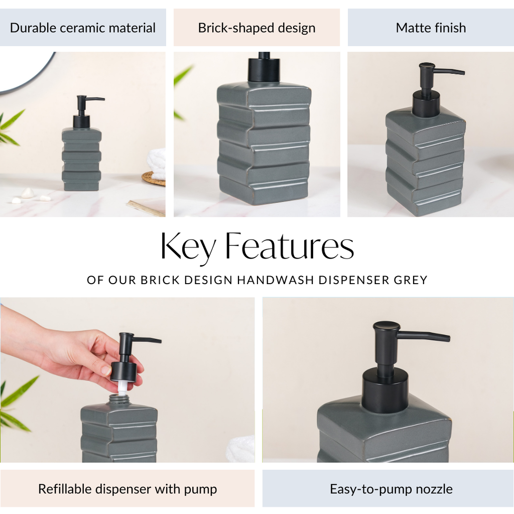 Brick Design Handwash Dispenser Grey 450ml
