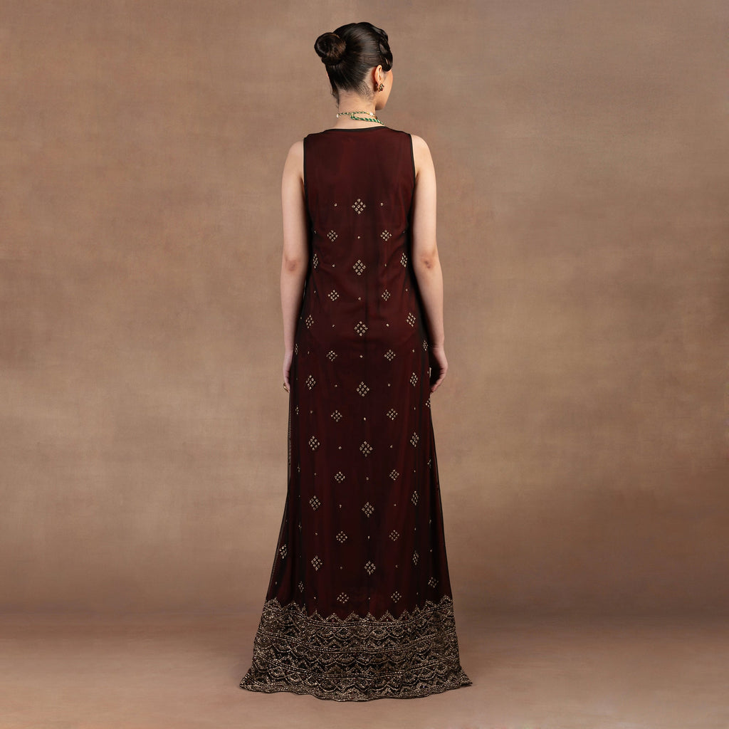 Burgundy Sheer Dress | EAST
