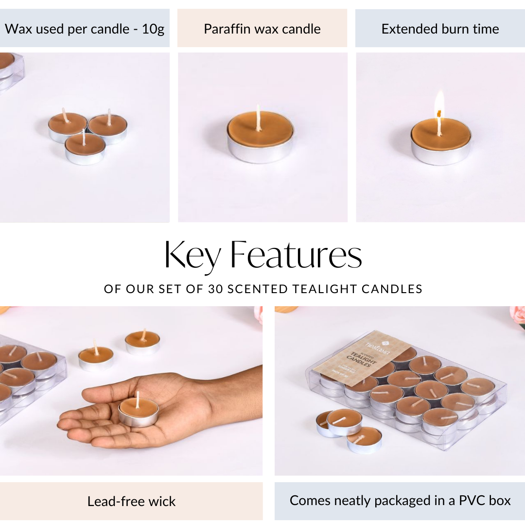 Ginger Ale Scented Tealight Candles Set Of 30