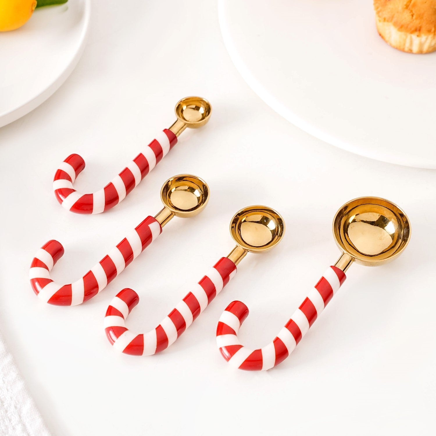 Candy Cane Measuring Spoon Set Of 4 Red White
