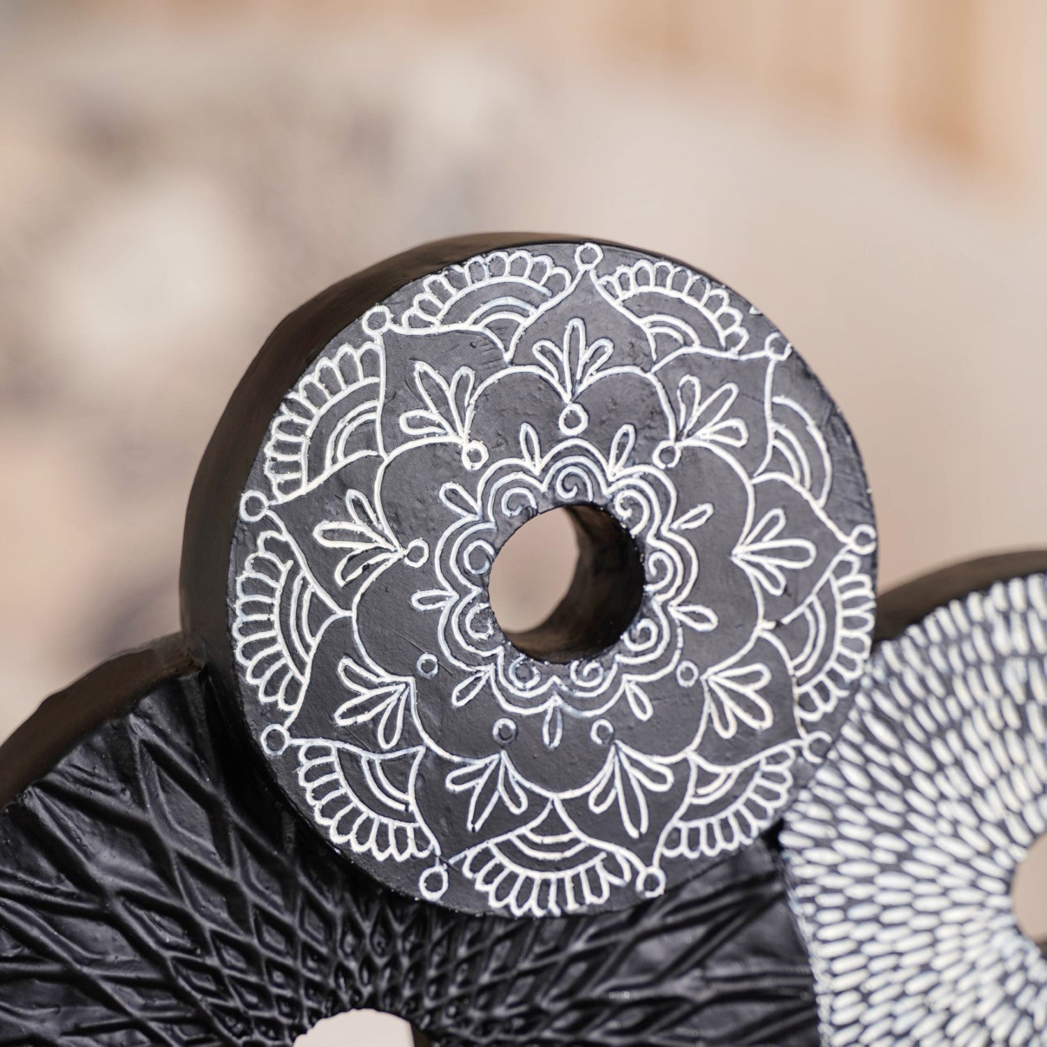 Black Mandala Trio Showpiece