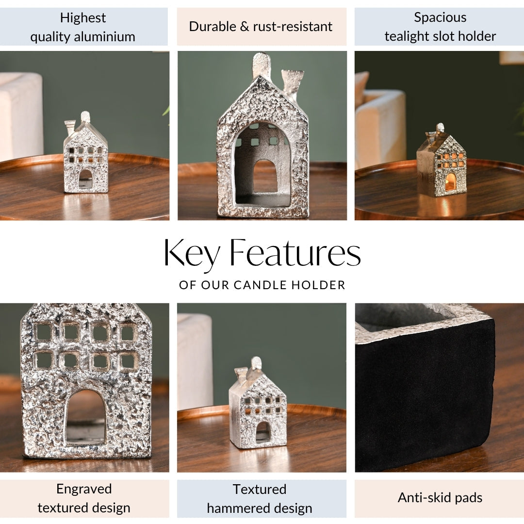 Casa Glow Tealight Holder In Silver