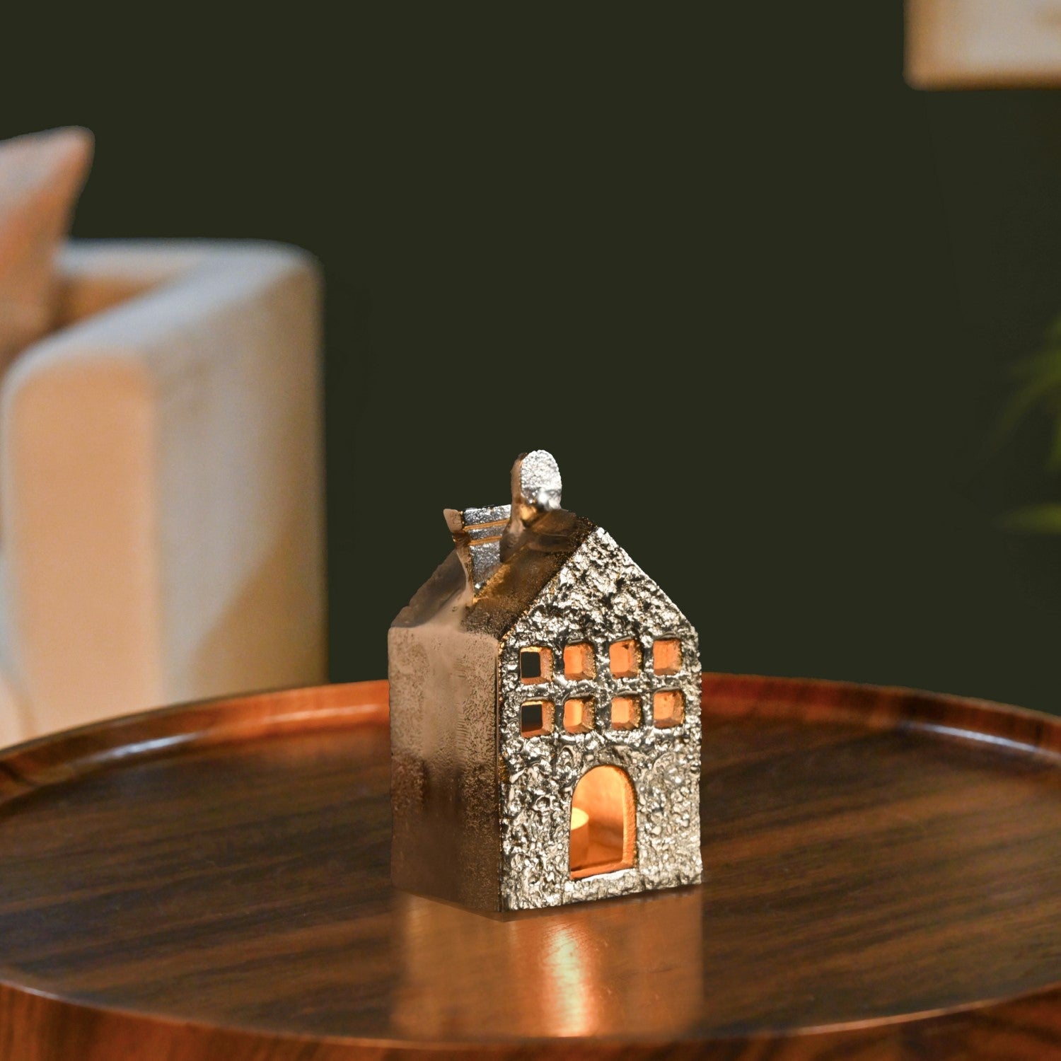 Casa Glow Tealight Holder In Silver