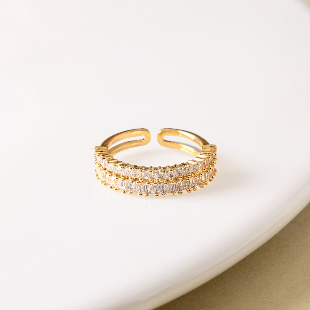 Celeste Stone Studded Gold Adjustable Ring