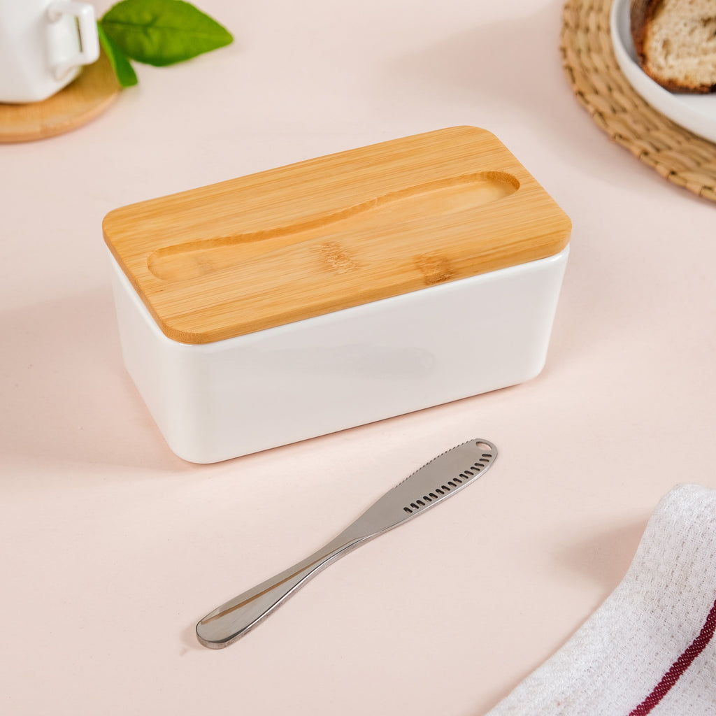Ceramic Butter Dish With Lid And Butter Knife