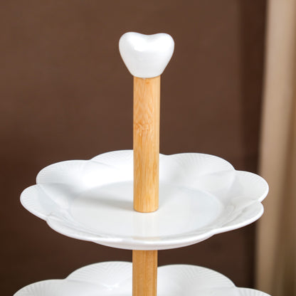 Blanca White Ceramic 3 Tier Cake Stand