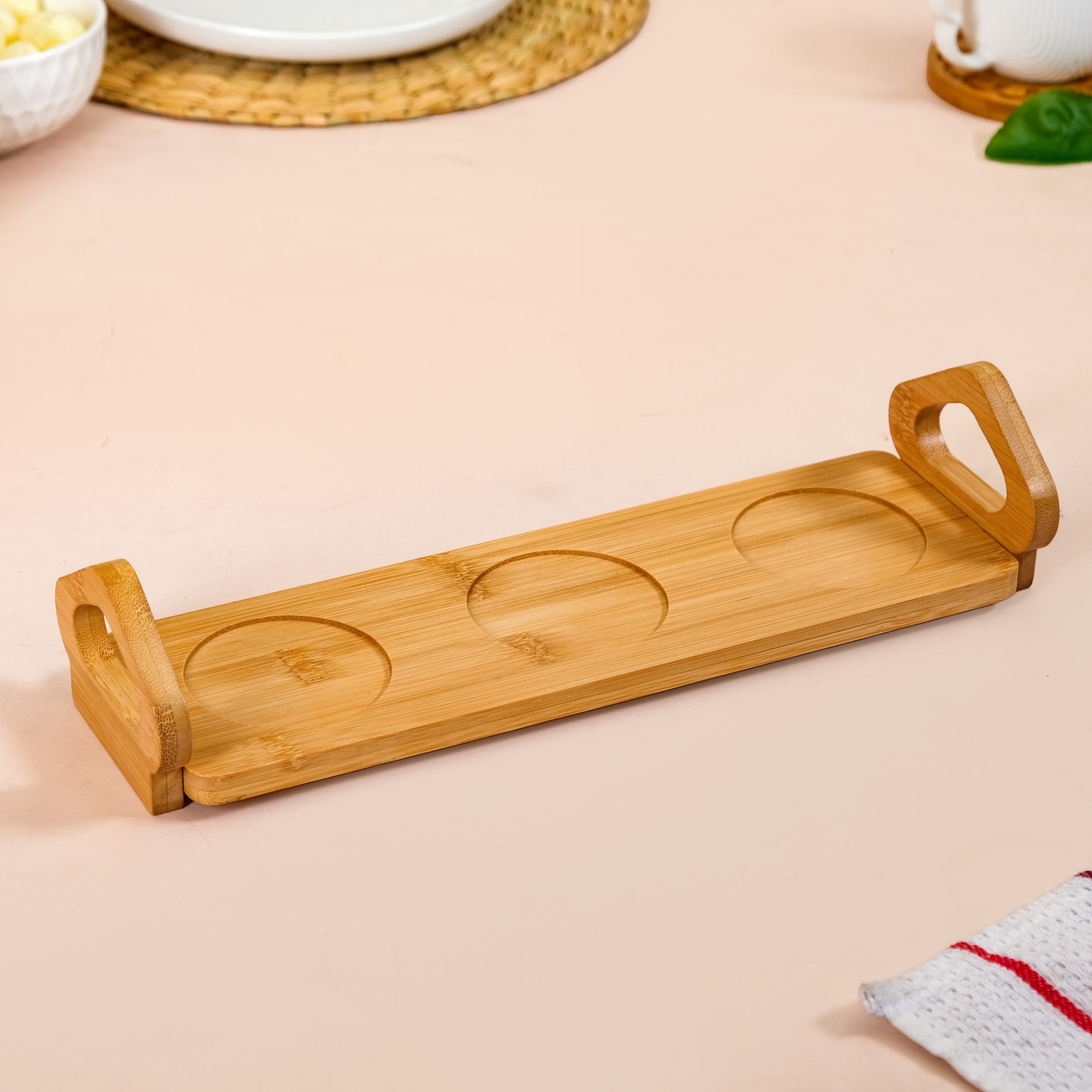 Blanca Set Of 3 Airtight Ceramic Jars With Lids And Wooden Tray