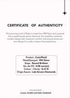 Cosmic Code 0.01 Carat Lab-Grown Diamond 999 Silver Coin Rakhi