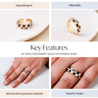 Checkmate Gold Statement Ring