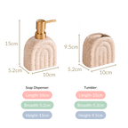 Ceramic Texture Arched Bathroom Accessories Set of 2