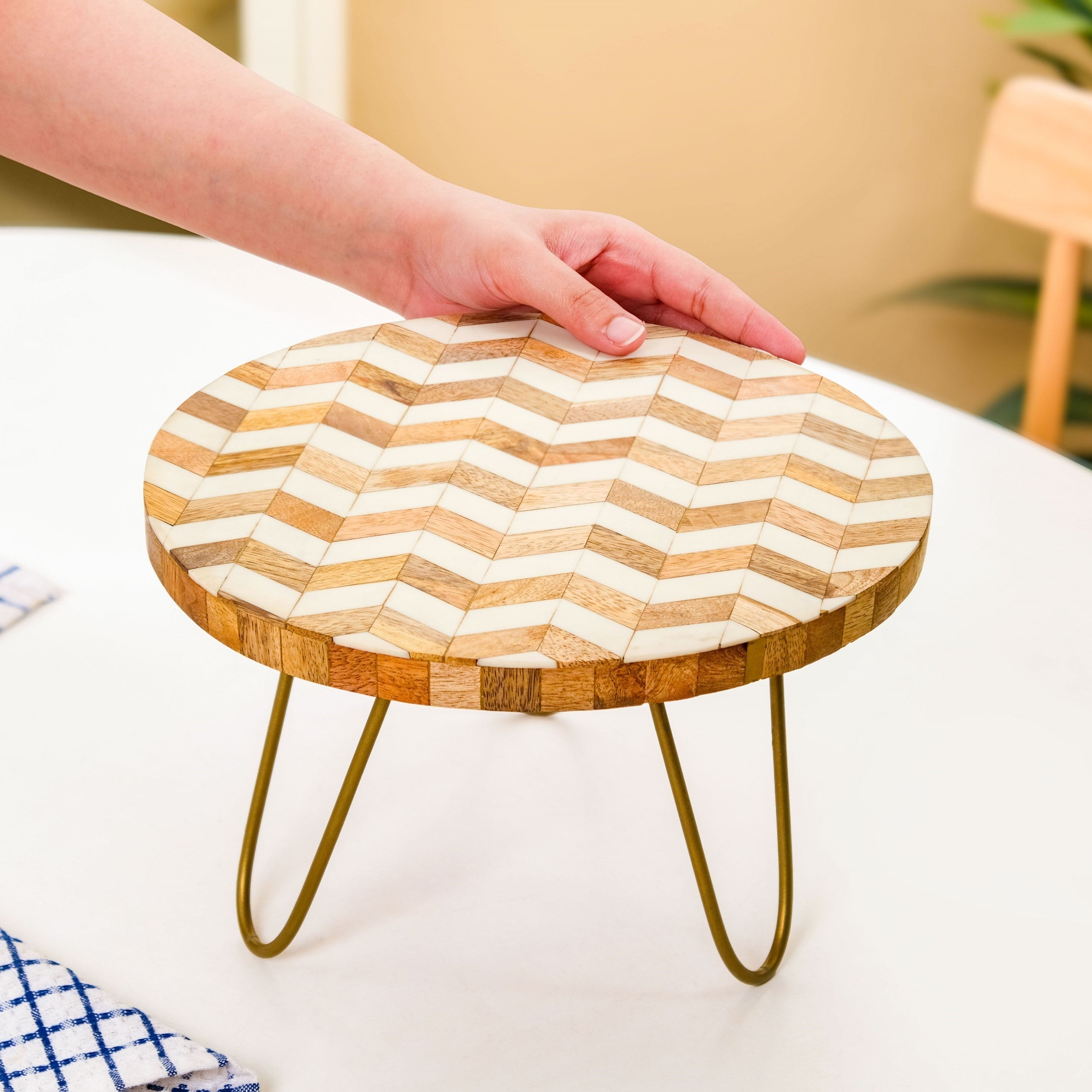 Chevron Mosaic Wooden Riser