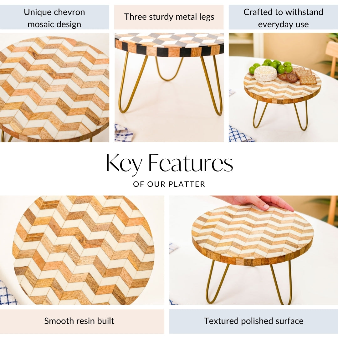 Chevron Mosaic Wooden Riser