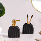 Chic Arches Ceramic Bath Set Of 2 Matte Black