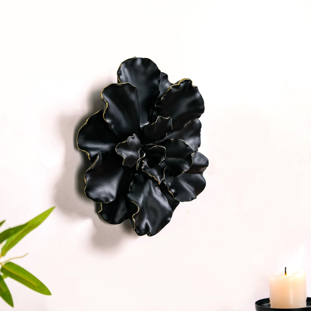 Black Gold Carnation Flower Wall Decor