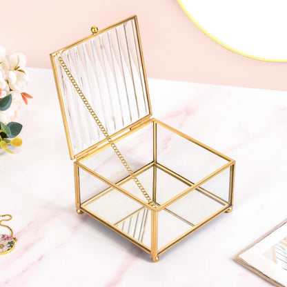 Luxe Fluted Lid Glass Vanity Box