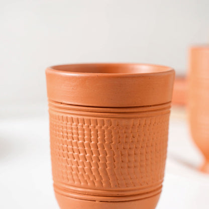 Glaze Free Terracotta Clay Tumblers Set Of 4 300ml