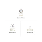 Coastal Treasures Dainty Silver Studs Set Of 3