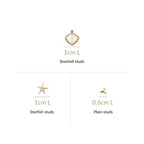 Coastal Treasures Dainty Gold Studs Set Of 3