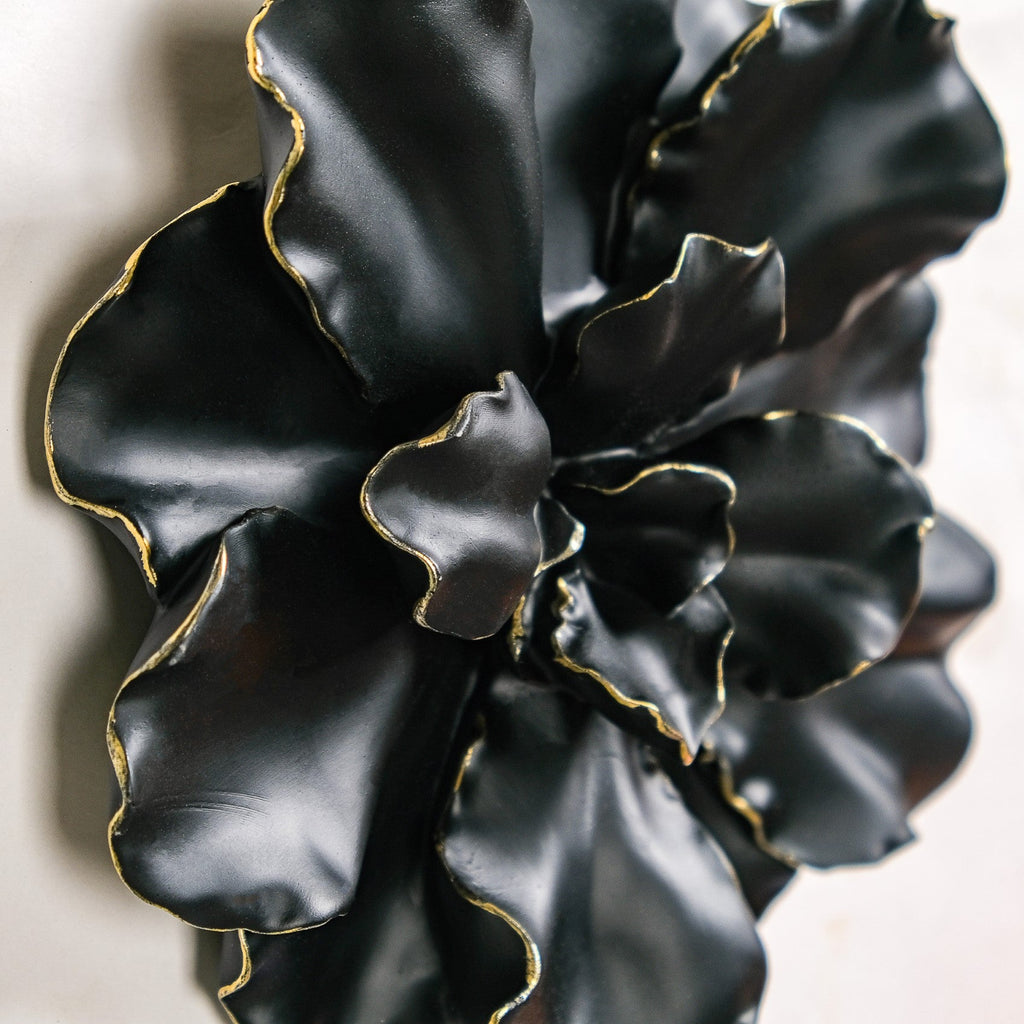 Black Gold Carnation Flower Wall Decor