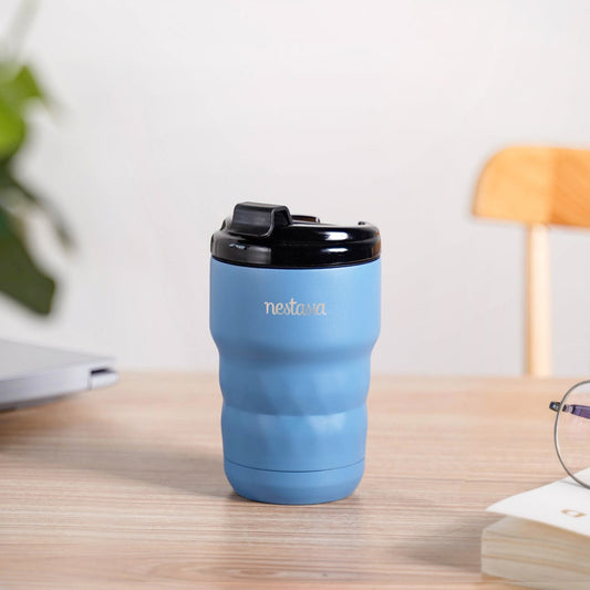 Brewster Easy Sip Copper Insulated Travel Mug Azure Blue 350ml